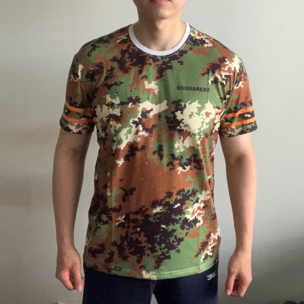 NEw Dsquared2 Camouflage Military Crewneck short sleeve T shirt